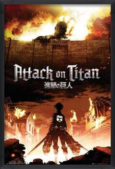 Gerahmte Poster Attack on Titan (Shingeki no kyojin) - Key Art
